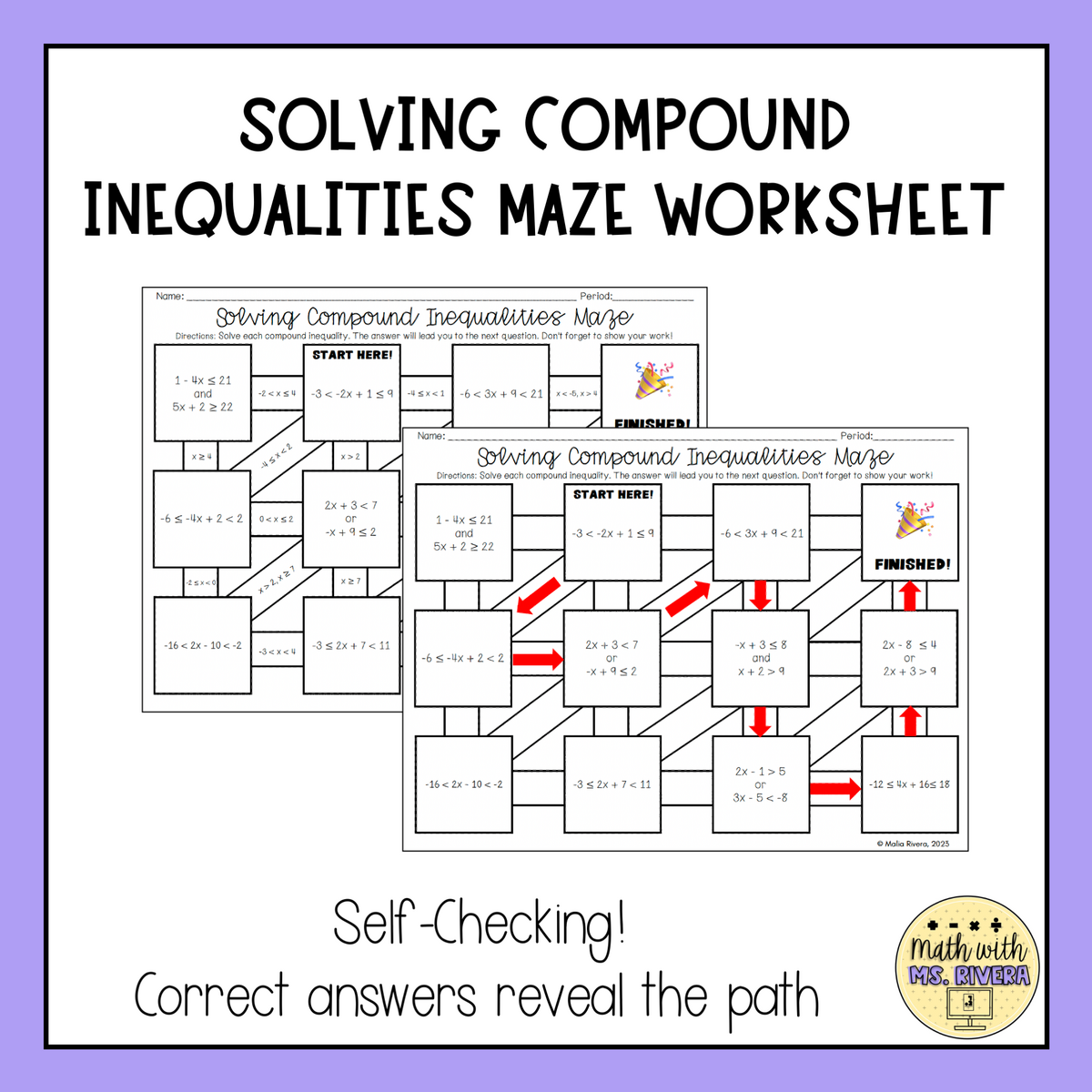 Compound Inequalities Notes And Worksheets Lindsay Bowden Worksheets Library