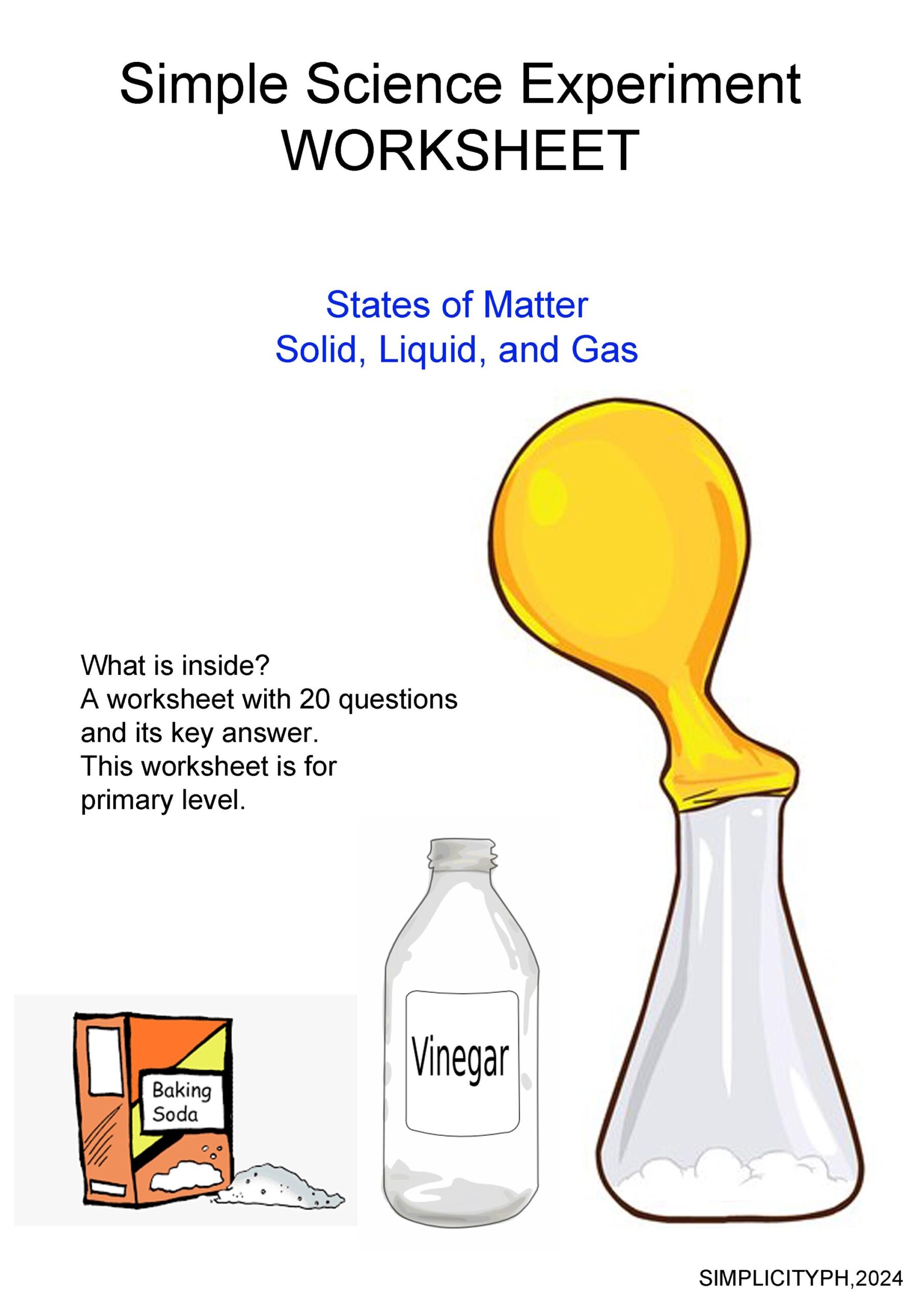 Baking Soda And Vinegar Balloon Experiment With Free Worksheet