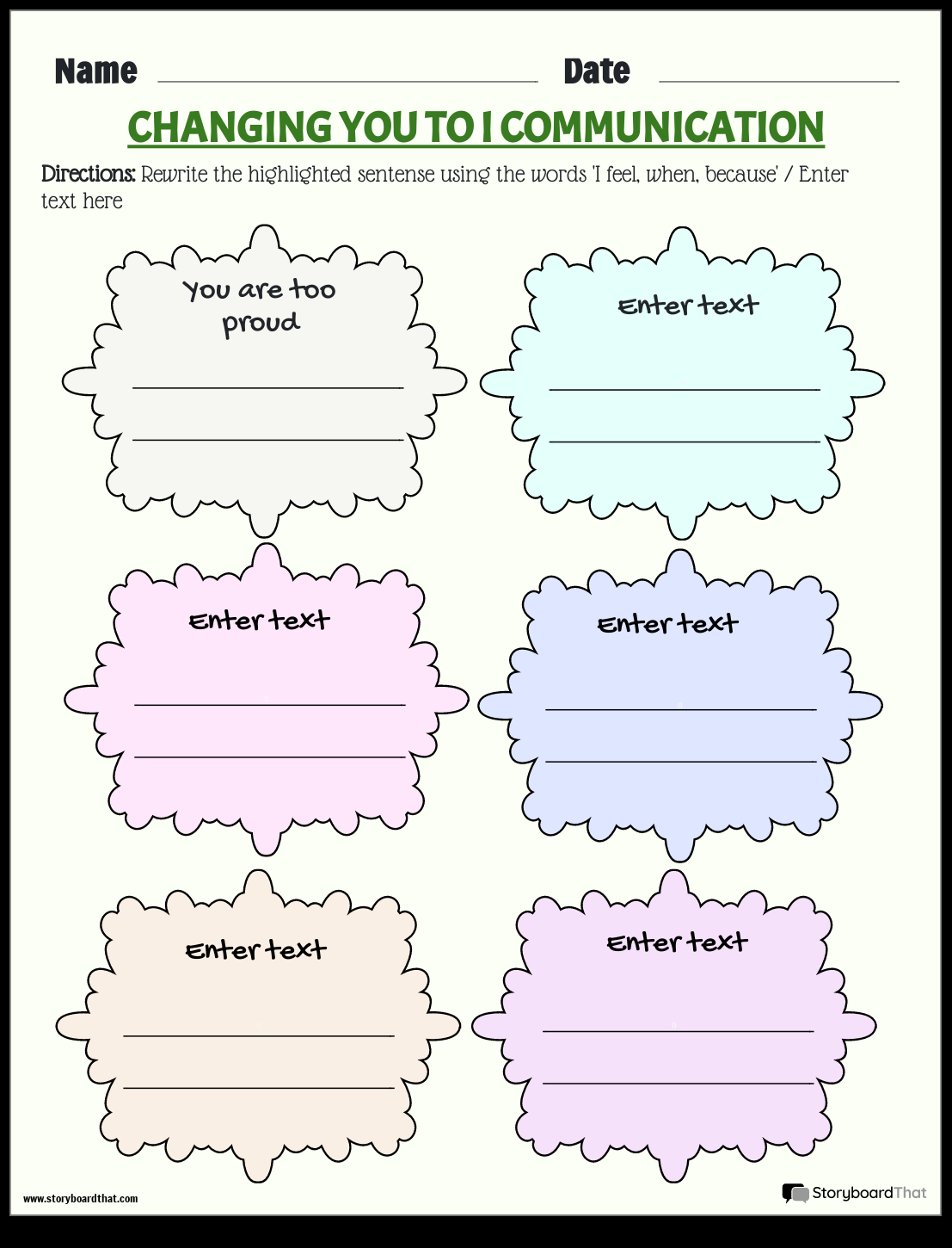 Storyboard That Communication Worksheets For Education Printable Teaching Communication Skills Worksheets