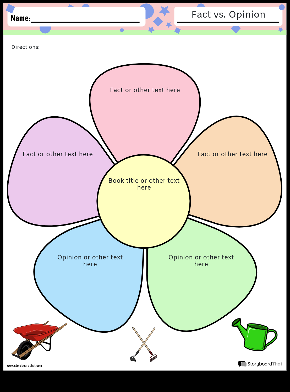 Storyboard That Free Fact Vs Opinion Worksheet Templates Facts Or Opinions CBT Activity For Children