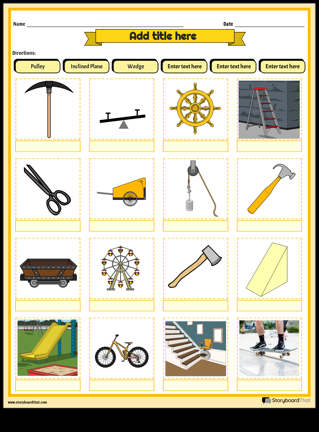 Storyboard That Free Simple Machines Worksheets