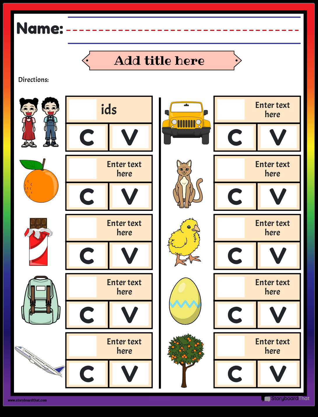 Storyboard That Free Vowel Consonant Worksheets Storyboard That Free Vowel Consonant Worksheets