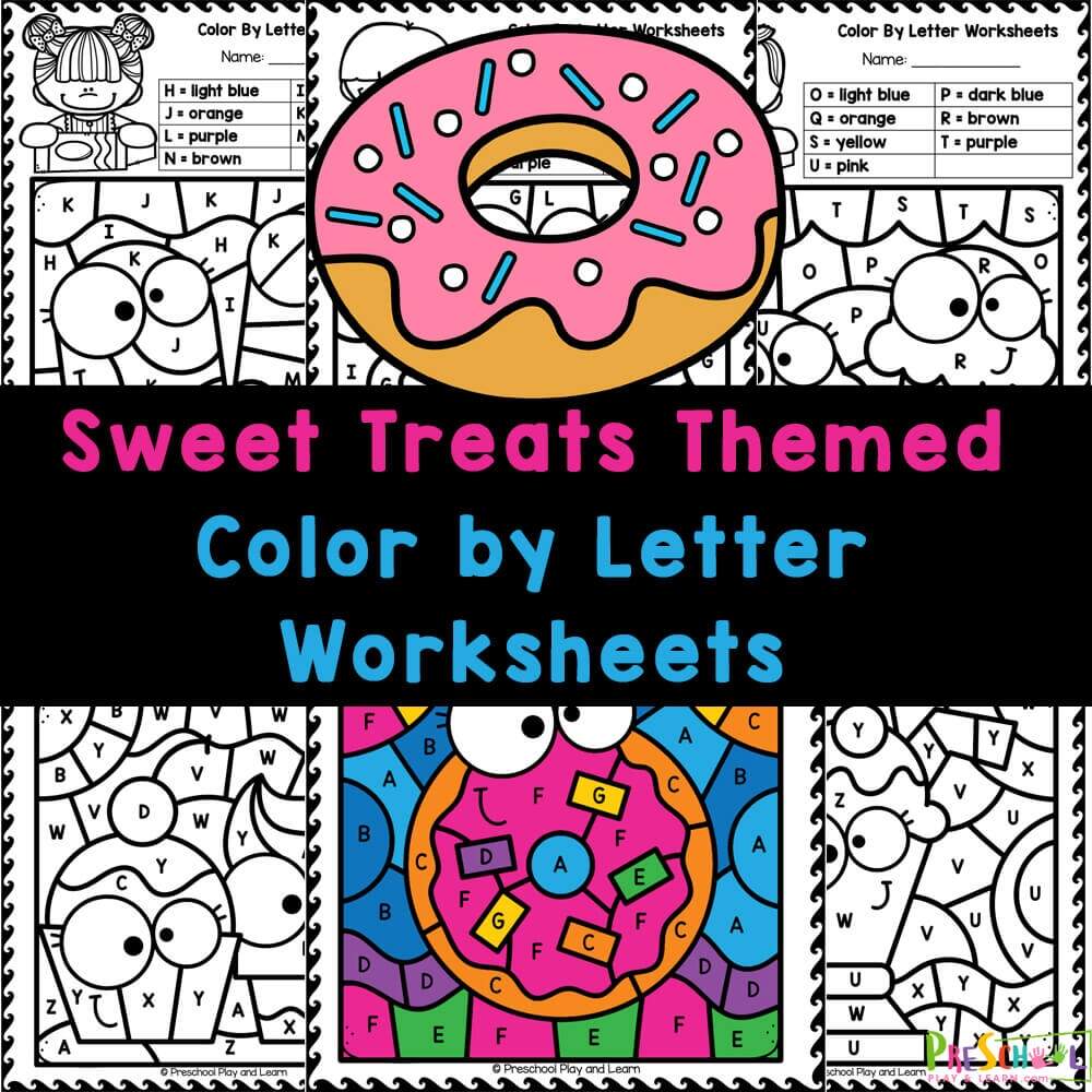 Sweet Treats Color By Alphabet Letter Worksheets For Preschoolers FREE Sweet Treats Color By Alphabet Letter Worksheets For Preschoolers FREE