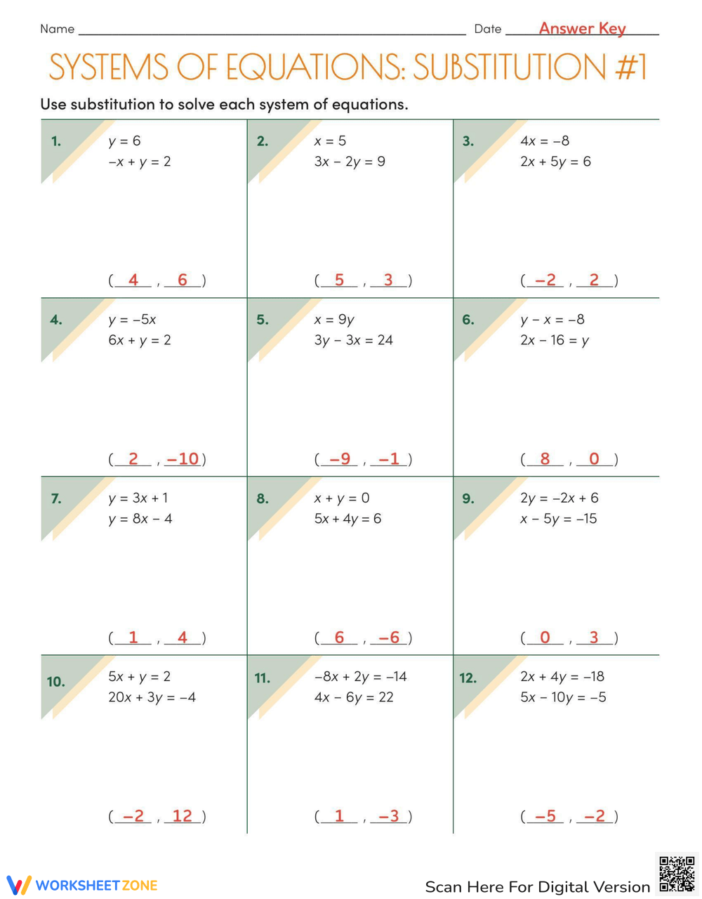 Systems Of Equations Substitution 1 Worksheet Worksheets Library Systems Of Equations Substitution 1 Worksheet Worksheets Library