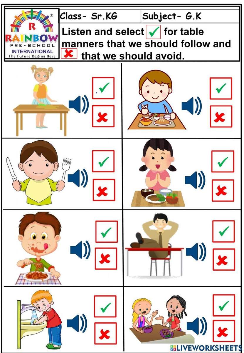 Table Manners ESL Worksheet By Sassouki Worksheets Library