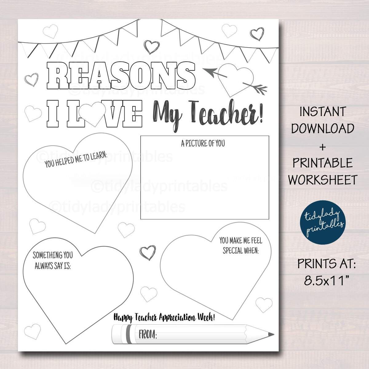 Teacher Appreciation Worksheet Reasons I Love My Teacher Digital Download Etsy Norway Teacher Appreciation Worksheet Reasons I Love My Teacher Digital Download Etsy Norway