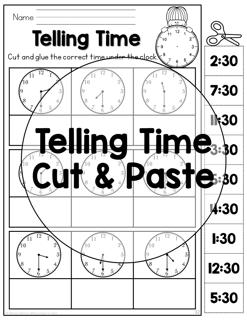 Telling Time By The Half Hour Cut Glue Made By Teachers Telling Time By The Half Hour Cut Glue Made By Teachers