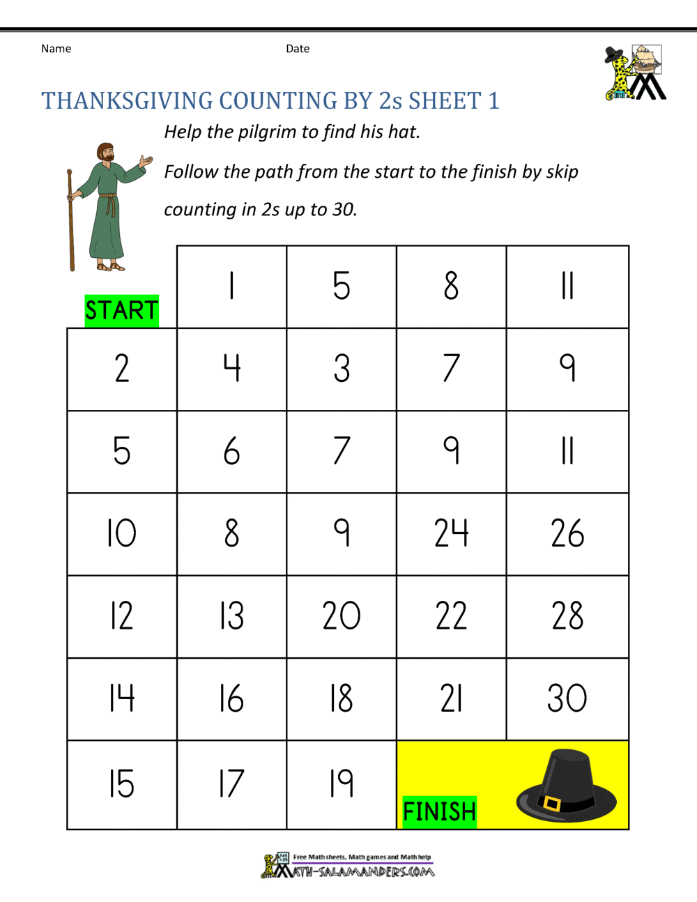 Thanksgiving Counting Worksheets Thanksgiving Counting Worksheets
