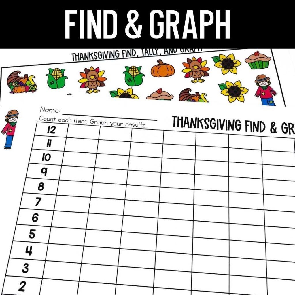 Thanksgiving Find Tally Graph And Solve Math FREEBIE The Teacher Bag