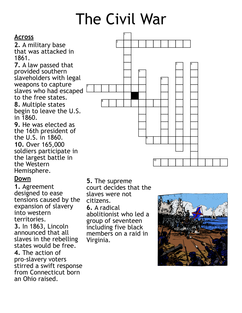 The Civil War Worksheet WordMint The Civil War Worksheet WordMint