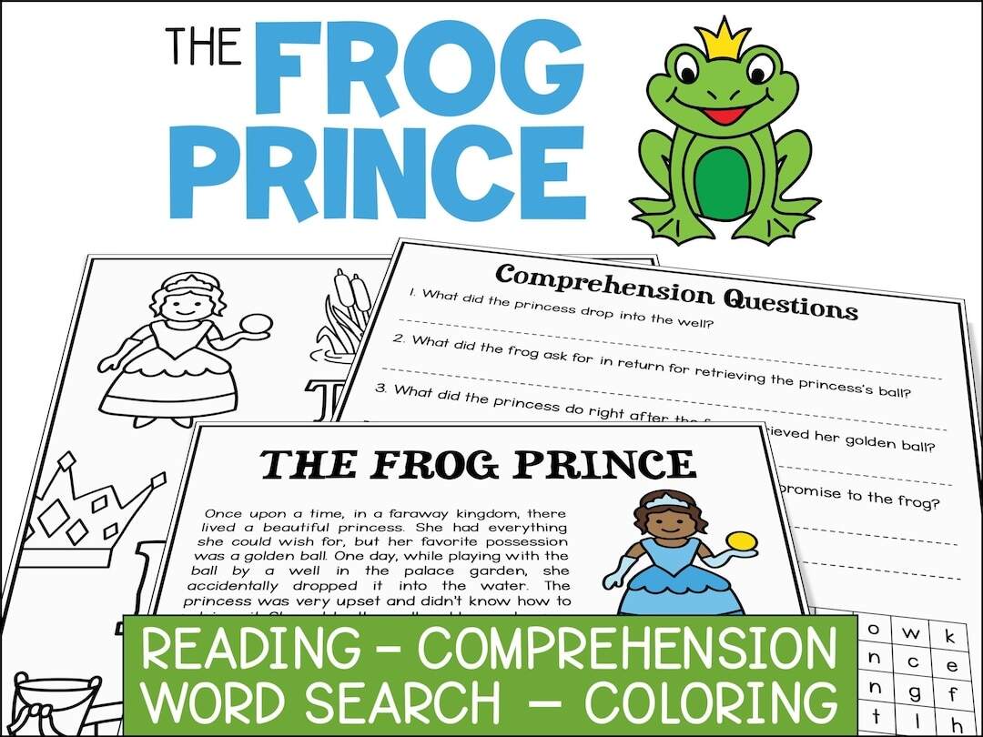 The Frog Prince Activity Pack Homeschool Printables Digital Download Etsy