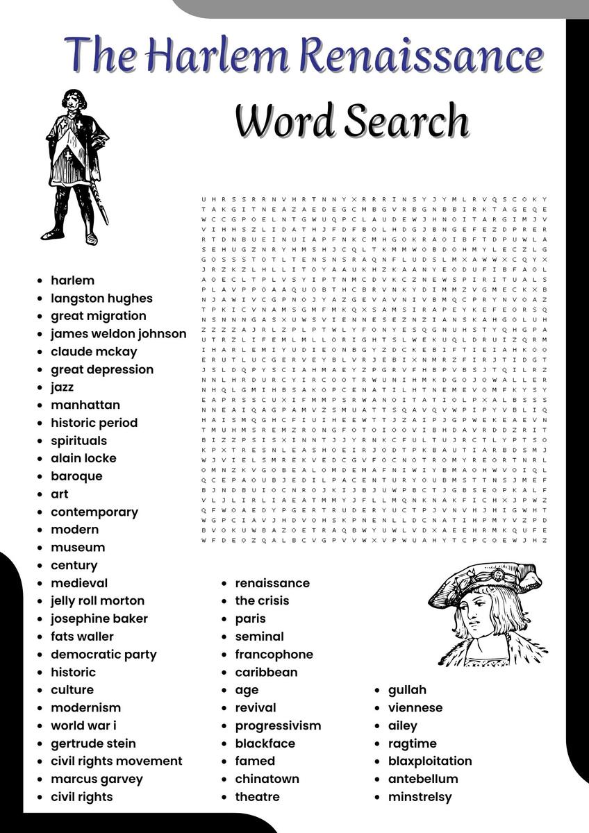 The Harlem Renaissance Word Search Puzzle Worksheet Activities For Kids Made By Teachers The Harlem Renaissance Word Search Puzzle Worksheet Activities For Kids Made By Teachers