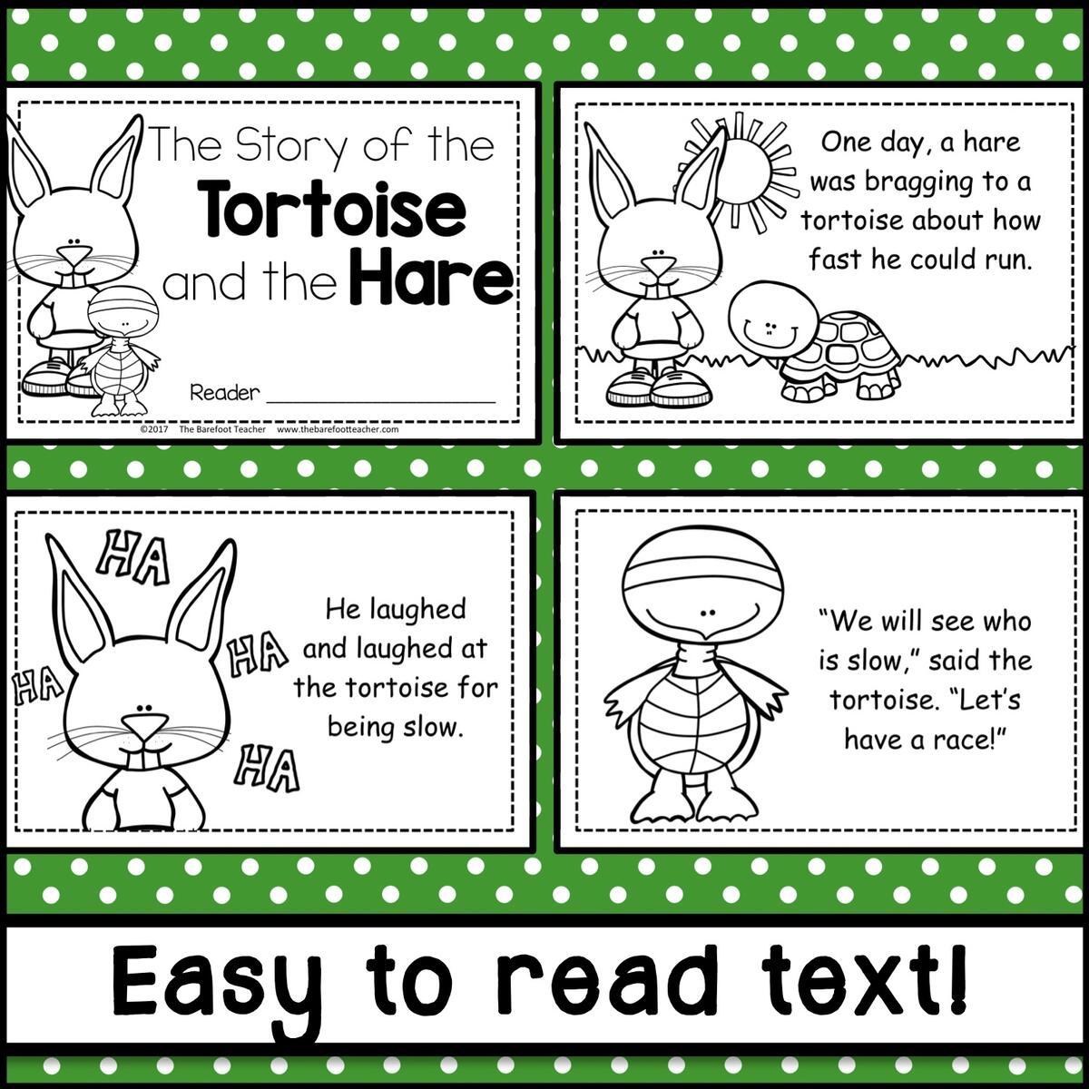 The Tortoise And The Hare Reader And Activities The Barefoot Teacher