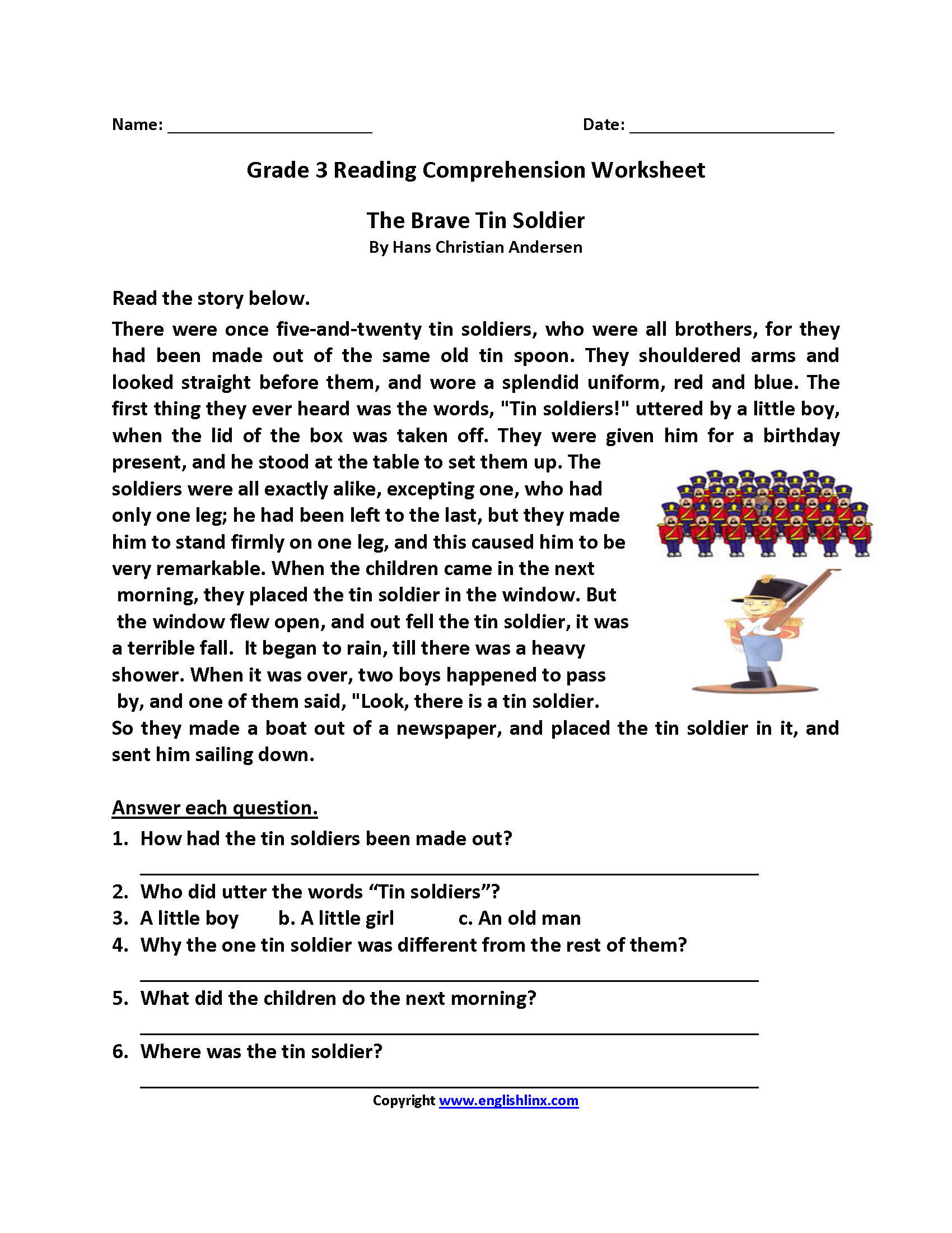 Free Printable 3rd Grade Reading Worksheet Templates Canva