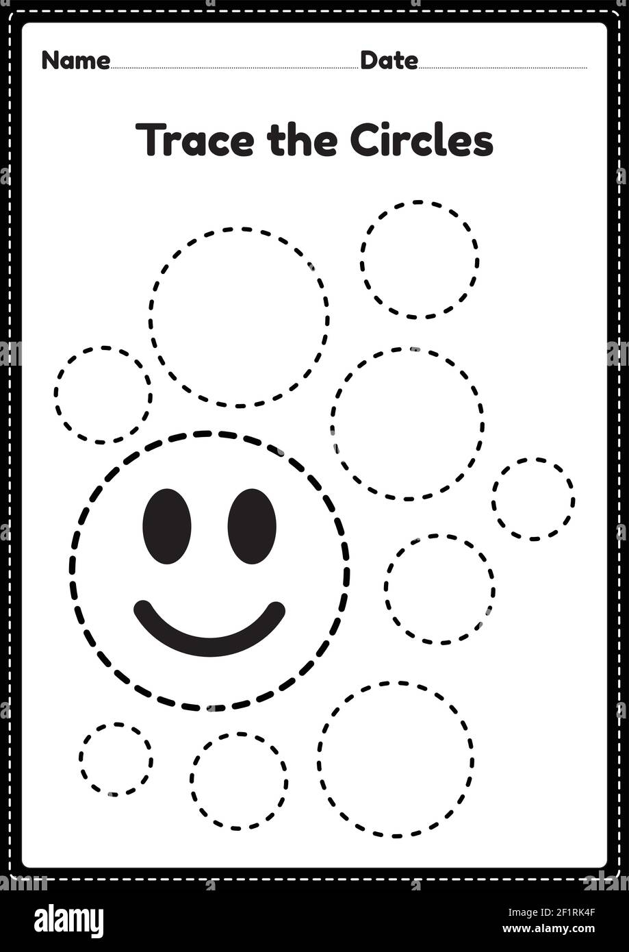 Trace The Circle Worksheet For Kindergarten And Preschoolers Kids For Educational Activities In A Printable Illustration Stock Vector Image Art Alamy Free Printable Shape Worksheets Circle Worksheet The Artisan Life