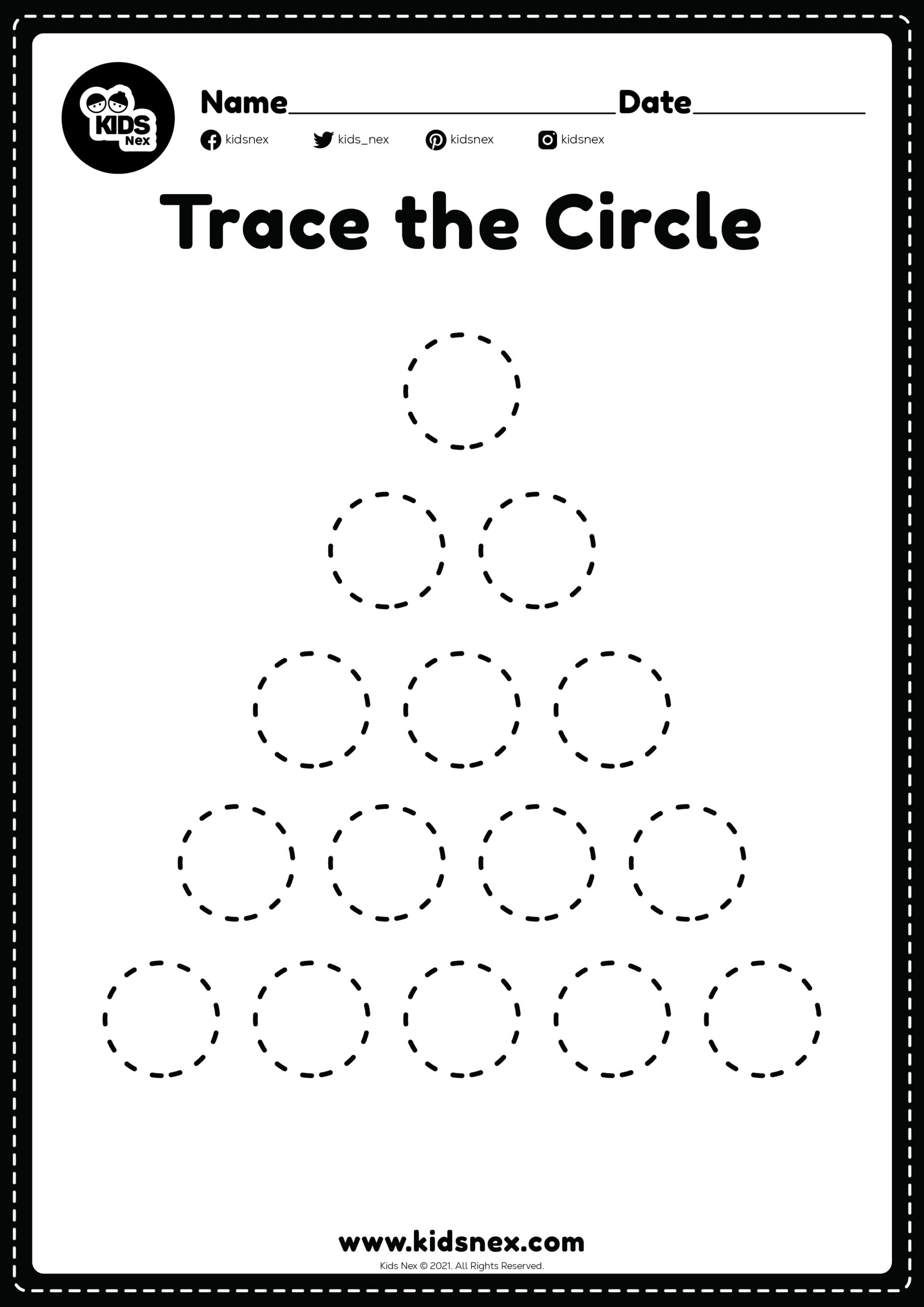 Tracing Circles Worksheet Printable KidsNex Tracing Circles Worksheet Printable KidsNex