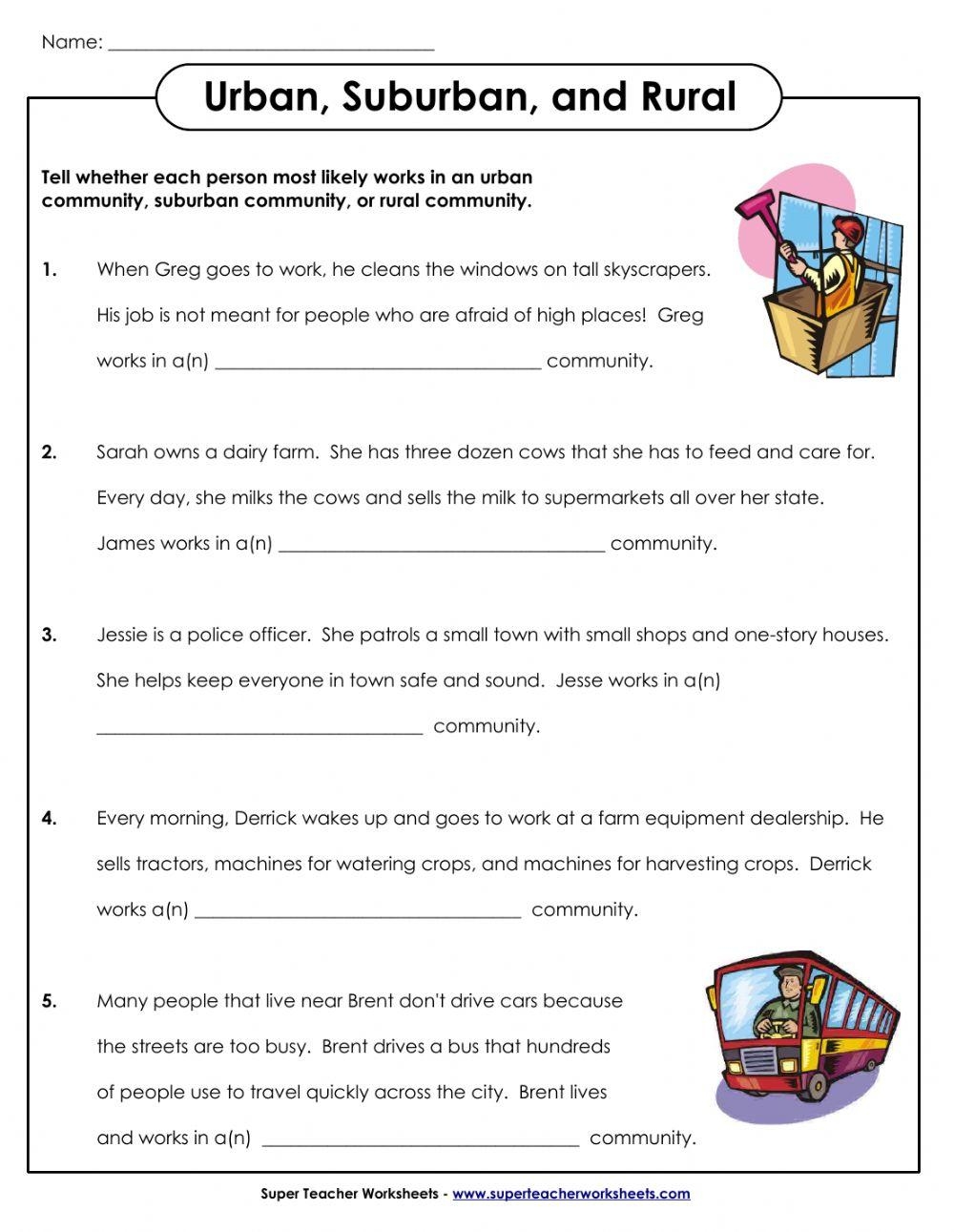 Urban Suburban Or Rural Online Exercise For Worksheets Library Urban Suburban Or Rural Online Exercise For Worksheets Library