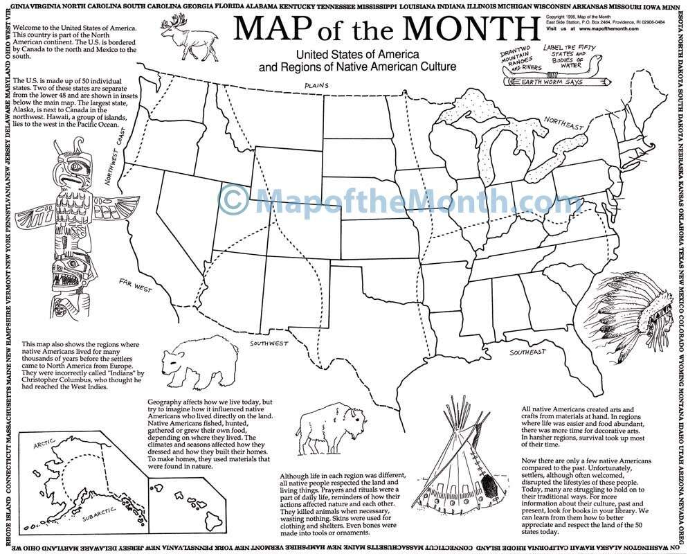 USA Regions Of Native American Culture Map Worksheets Library