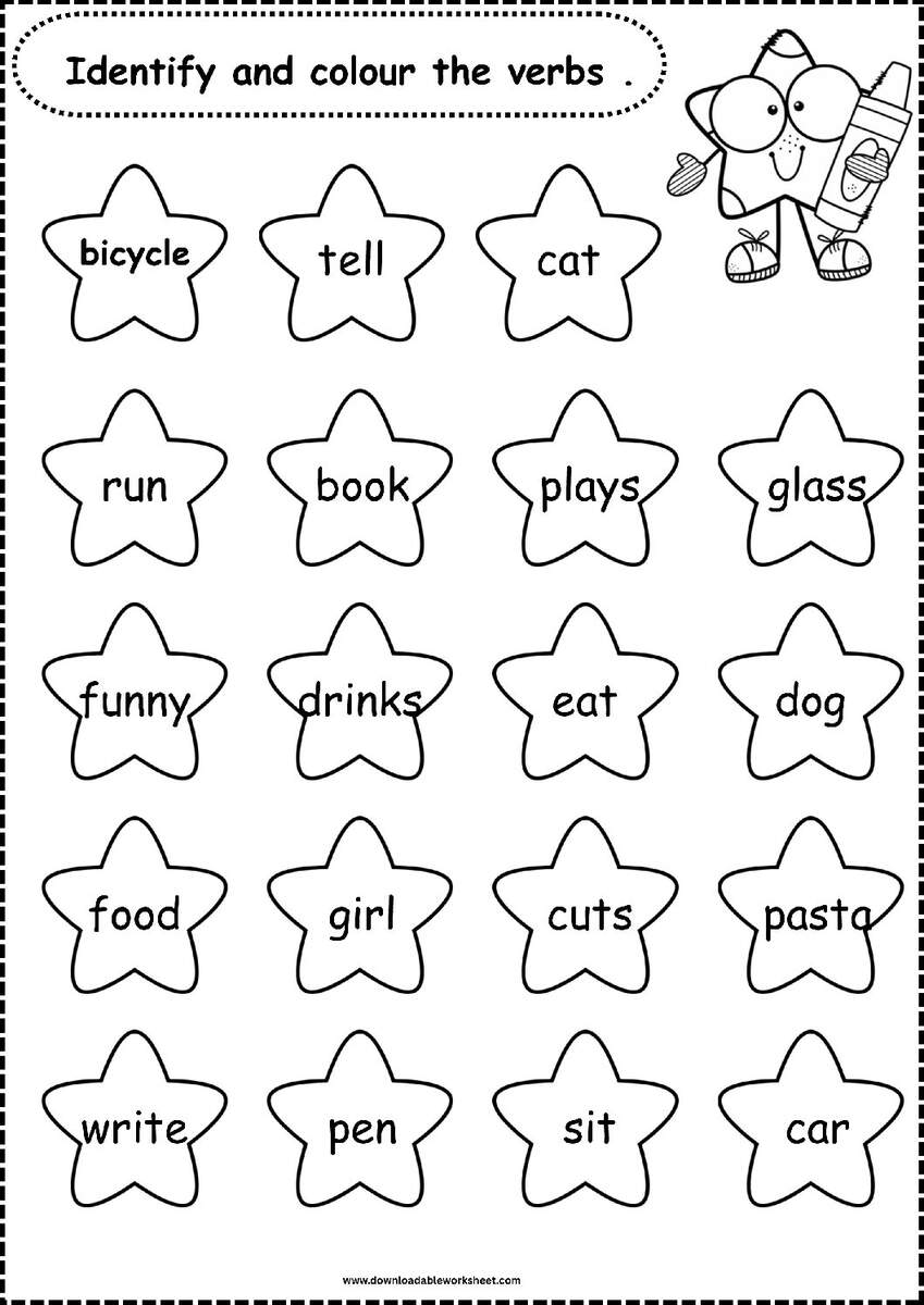 Verbs Worksheets For Grade 1