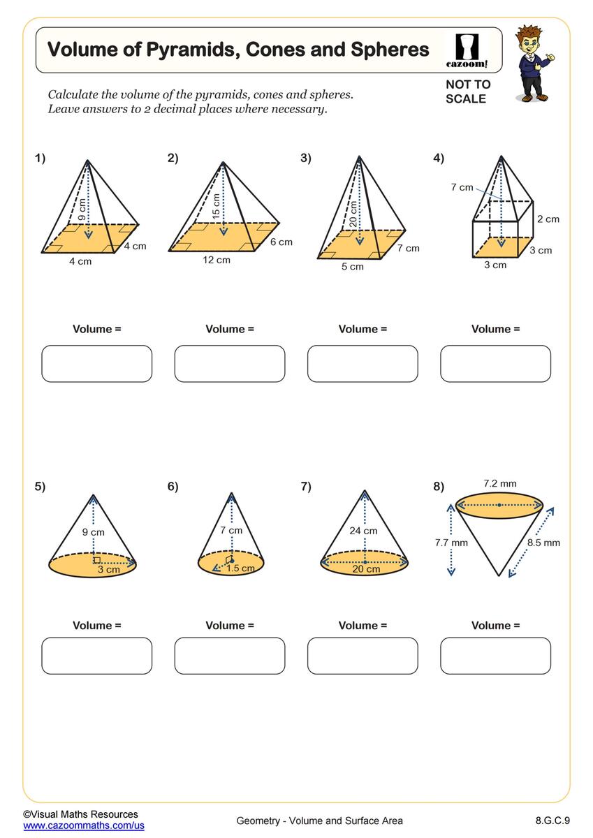 Volume Of Pyramids Cones And Spheres Worksheet Fun And Engaging 8th Grade PDF Worksheets Cazoom Math Volume Of Pyramids Cones And Spheres Worksheet Fun And Engaging 8th Grade PDF Worksheets Cazoom Math