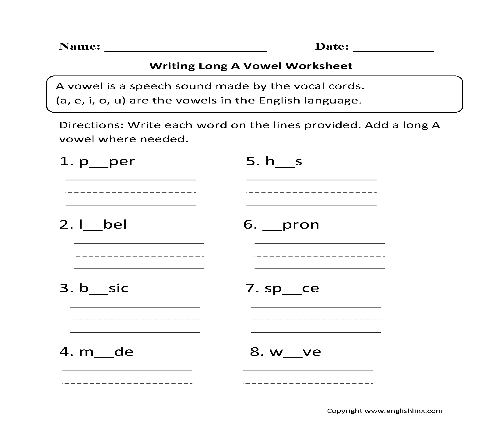 Vowels Worksheets Printable Long And Short Vowel Phonics Practice