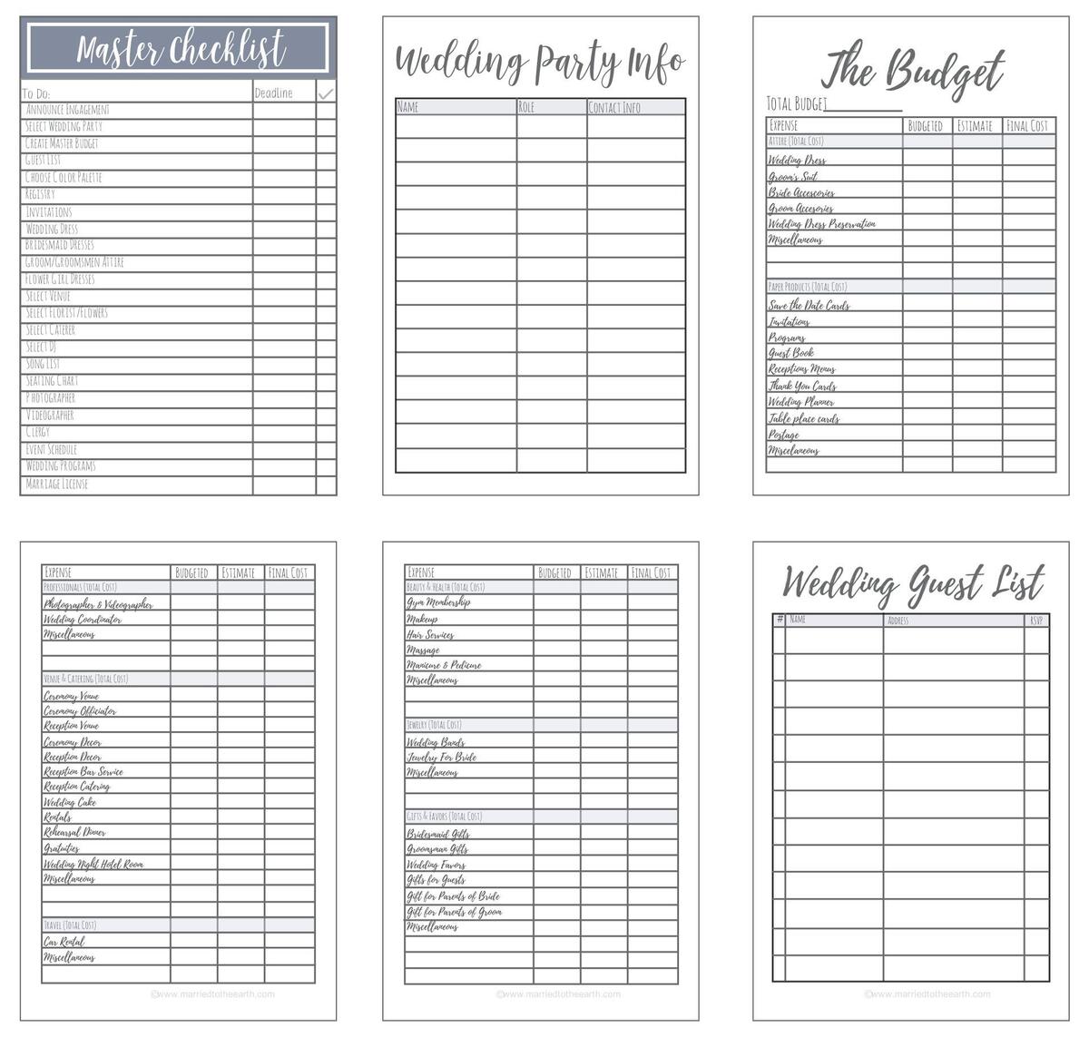 Wedding Planning 10 Free PDF Printables Printablee Worksheets Library Free Printable Wedding Planner Printable Party Favors