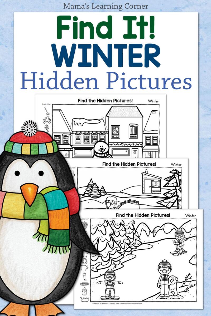 Winter Hidden Picture Printables For Kids Mamas Learning Corner