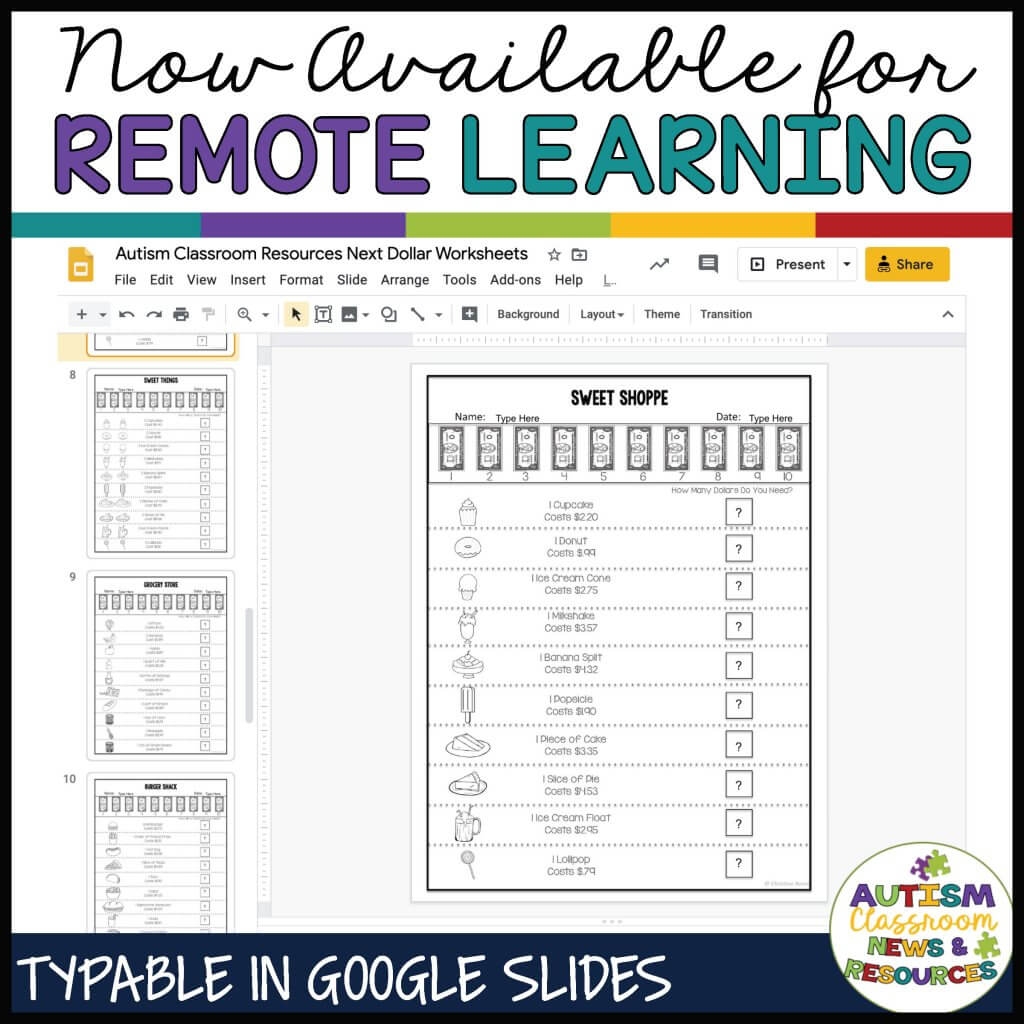 Worksheet Wednesday Next Dollar Worksheets Autism Classroom Resources Worksheet Wednesday Next Dollar Worksheets Autism Classroom Resources