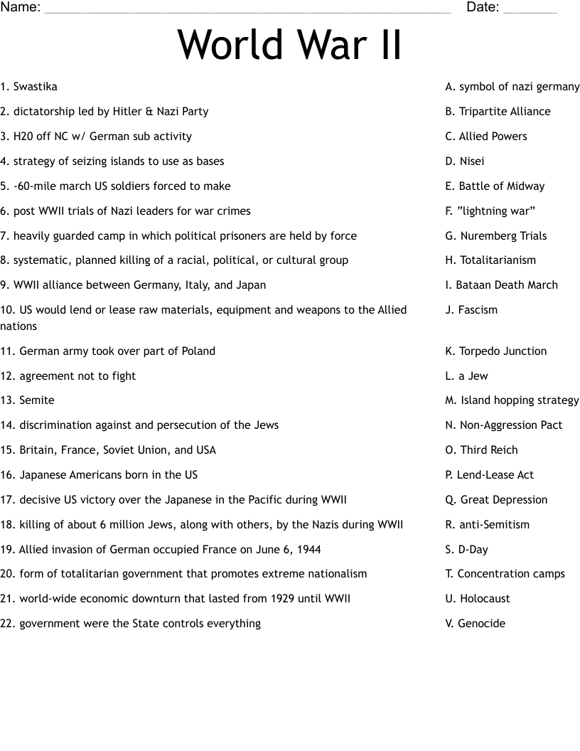 World War II Worksheet WordMint World War II Word Search And Definitions Packet By Teach Simple