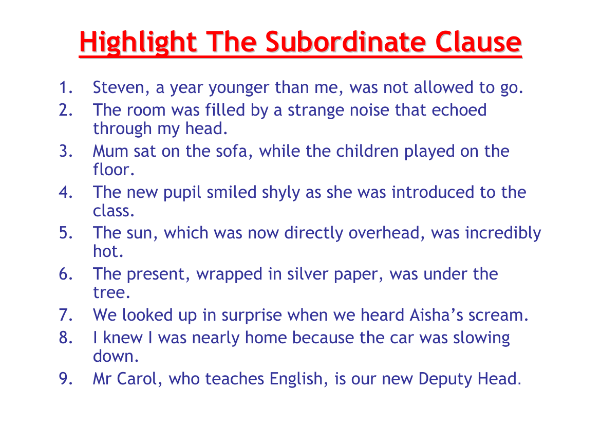 Writing To Entertain Lesson 7 Subordinate Clause Worksheet Worksheets Library Writing To Entertain Lesson 7 Subordinate Clause Worksheet Worksheets Library